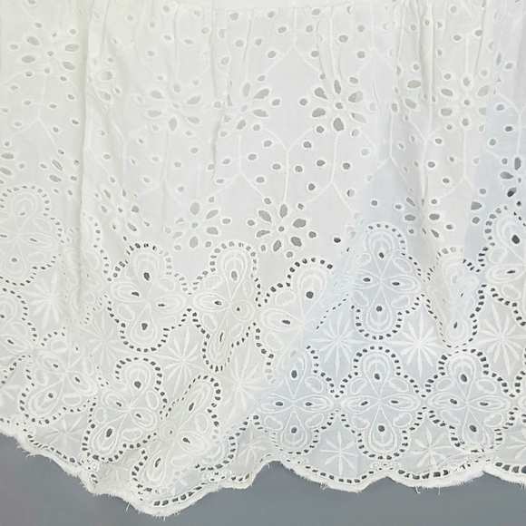 Sundance Jasmine Eyelet Midi Dress Womens Large Woven Cotton High Low Hem V-Neck - Picture 8 of 16